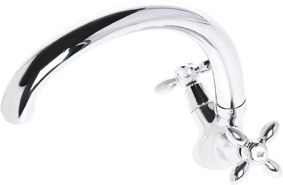 Смеситель для кухни двухвентильный хром Domaci "Равенна" D1900200 - изображение 4