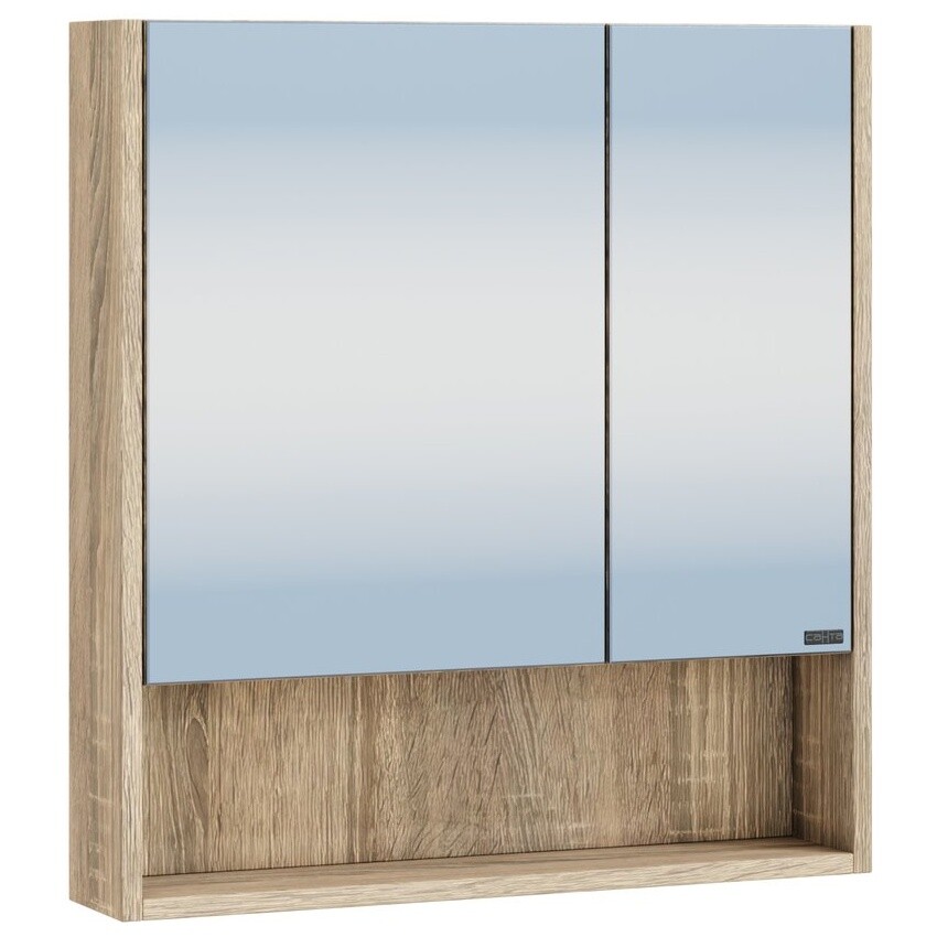 Шкаф зеркальный подвесной с 2 дверцами янтарный &quot;Мира 60&quot;