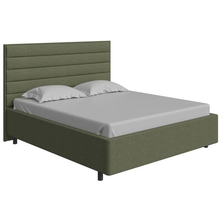 Кровать двуспальная с мягким изголовьем 160х200 см лама авокадо Verona