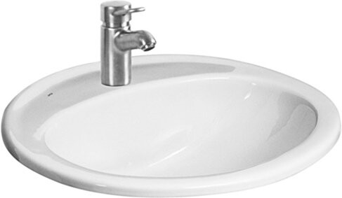 Раковина накладная фарфоровая овальная 41х52 см белая Roca Adora 327204000