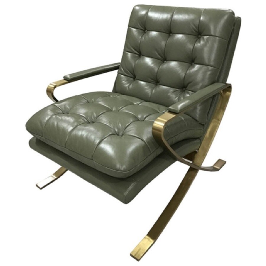 Кресло с жесткими подлокотниками темно-зеленое Roomers Furniture