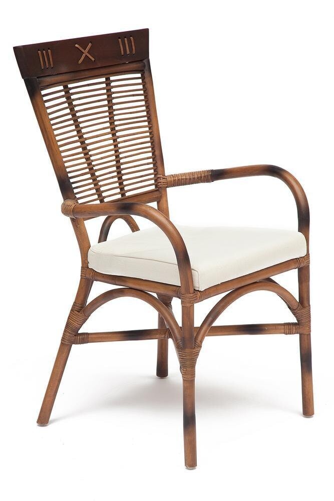 Плетеный стул с подлокотниками коричневый Secret De Maison Kavanto