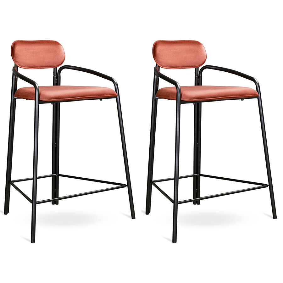 Полубарные стулья на металлических ножках 2 шт. темно-красные, черные Ror Round