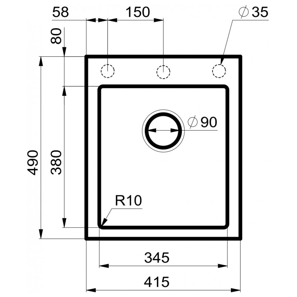 Мойка кухонная черная матовая Milacio Murcia 42 Cuarzo MC.77041 - изображение 6