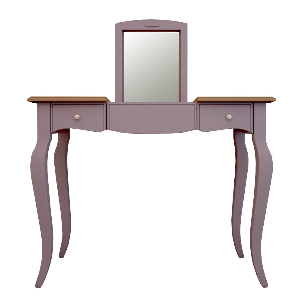 Туалетный столик с зеркалом и ящиками лавандовый Leontina lavanda