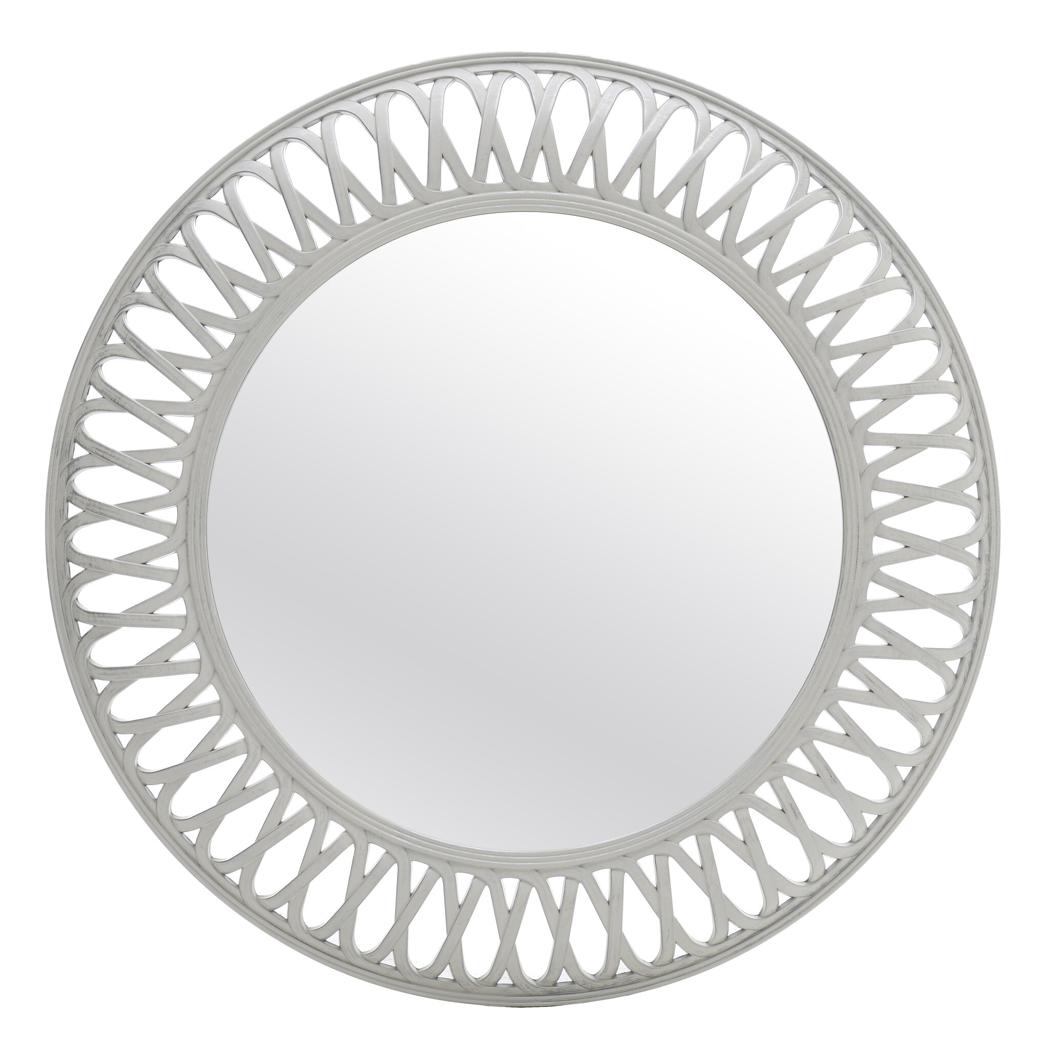 Круглое зеркало настенное белое 76 см