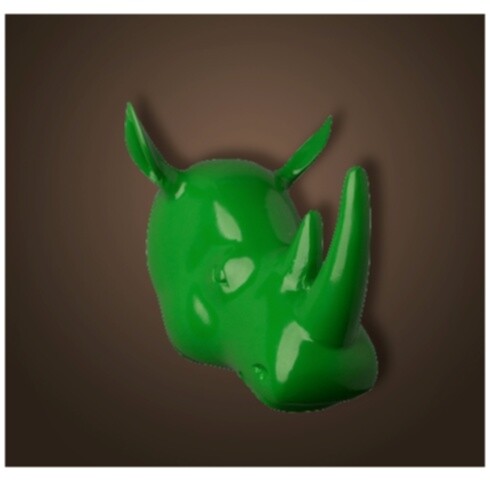 Декор настенный зеленый &quot;Голова носорога&quot;
