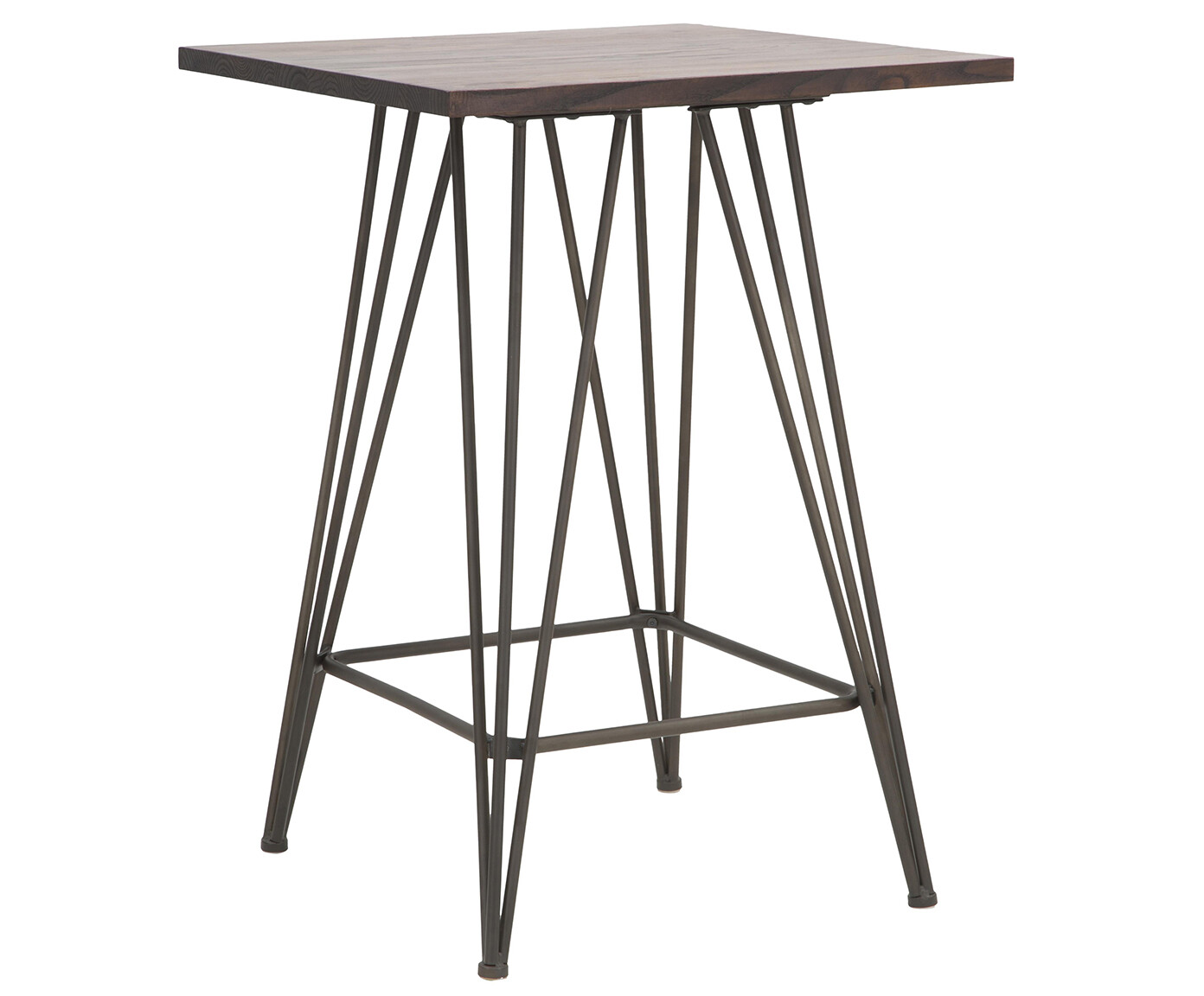 Стол журнальный на металлических ножках с деревянной столешницей натуральный, серый