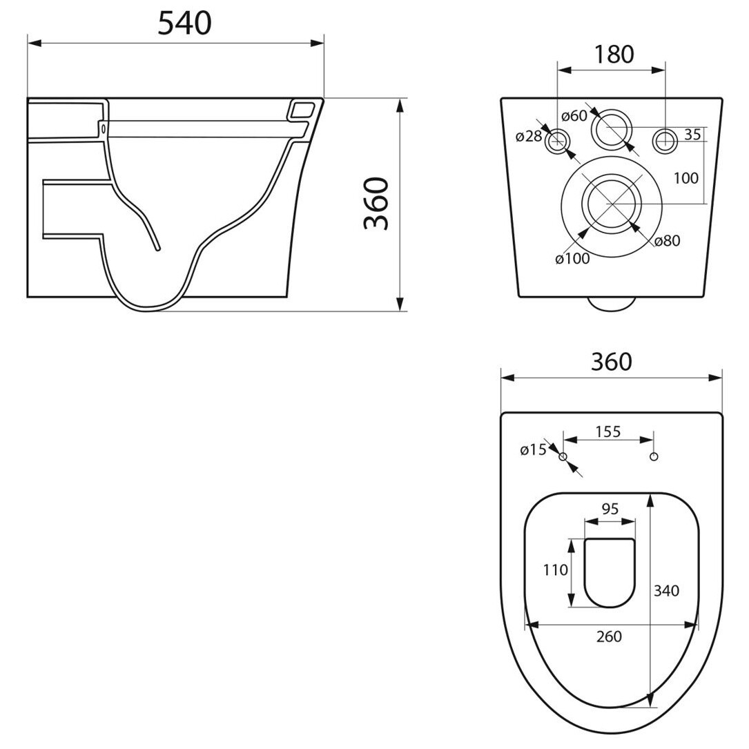 Унитаз Point "Вега" с инсталляцией OLI 120 ECO с кнопкой черной KARISMA 879235pKA03+PN41711 - изображение 6