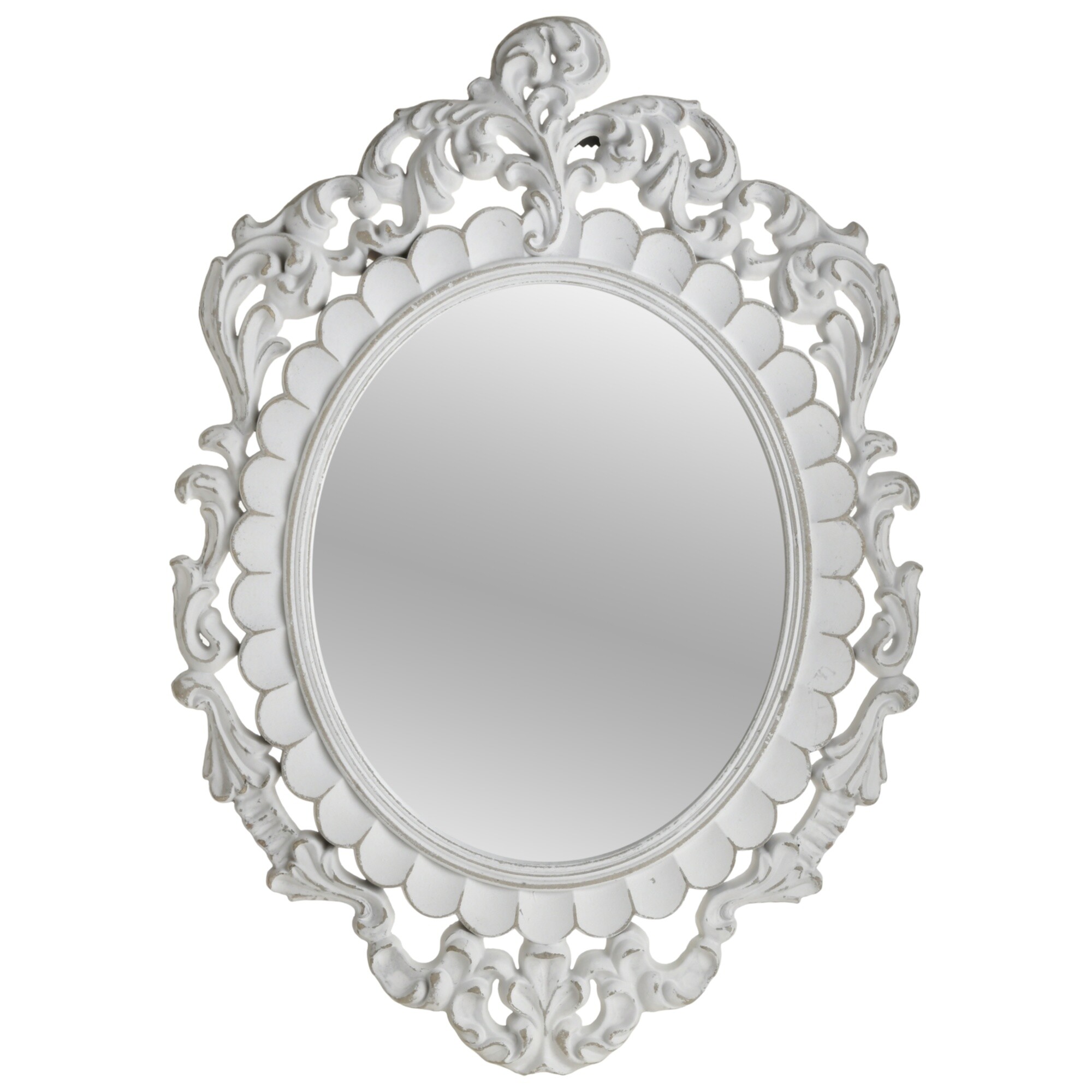 Овальное зеркало настенное 62х44 см белое