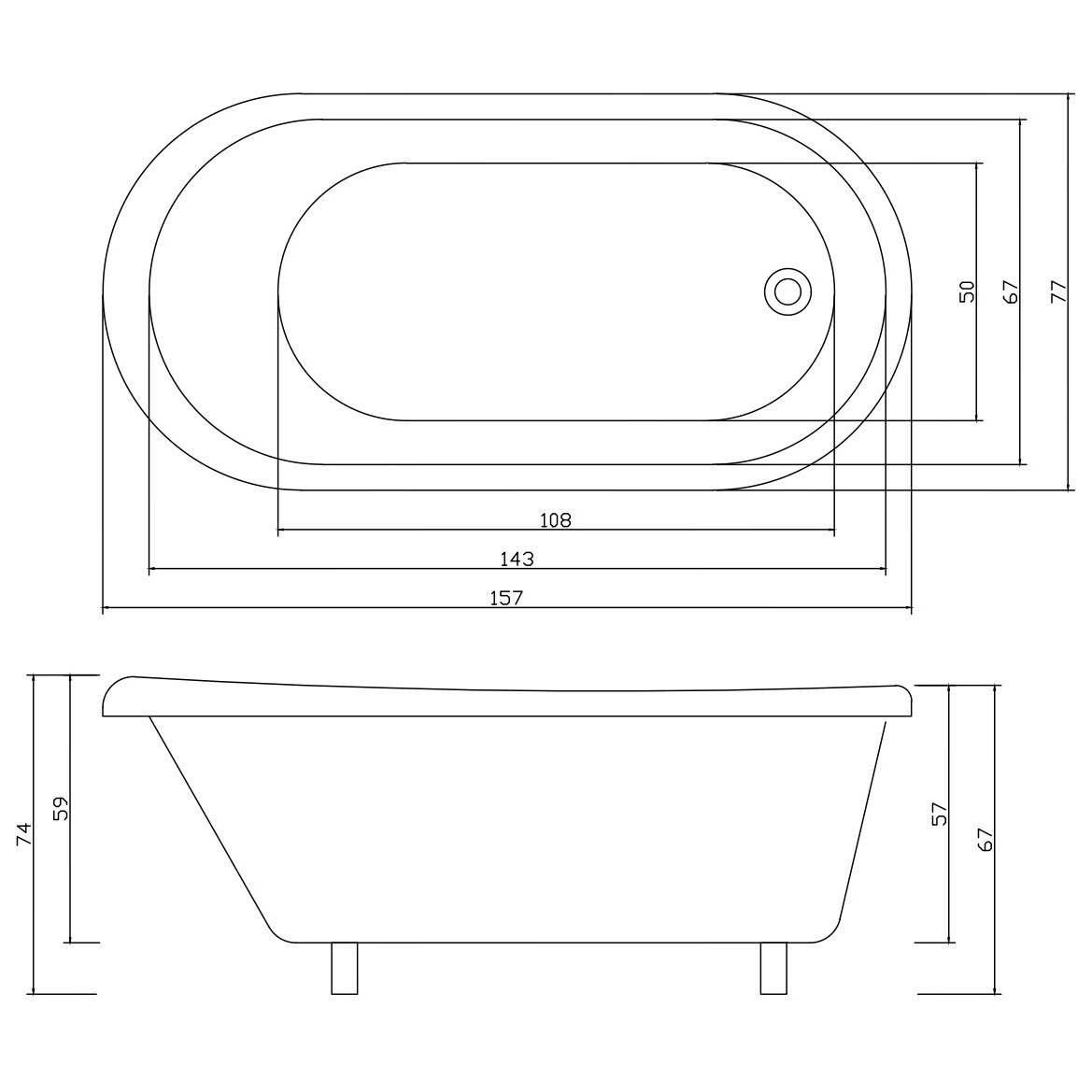 Ванна на львиных лапах белая, золото Ceruttispa Classic 150 G - изображение 6