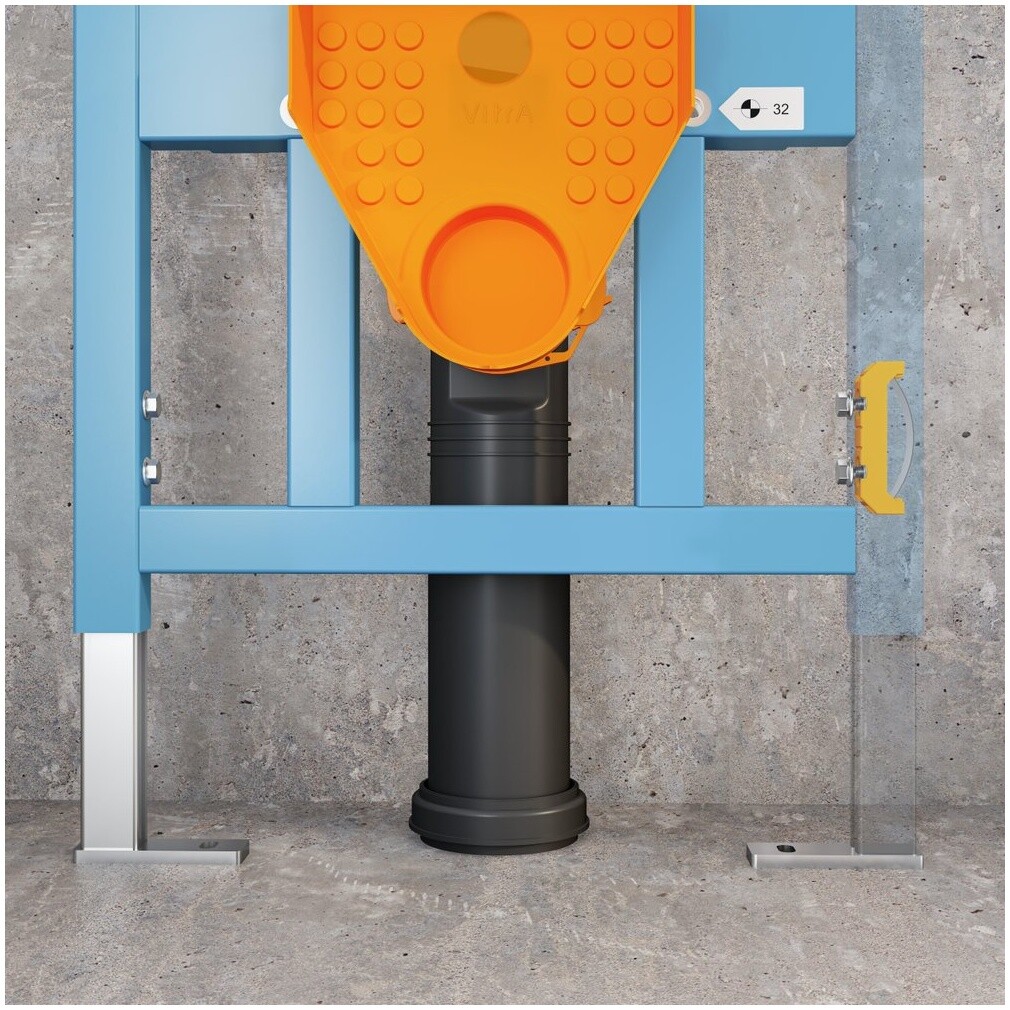 Унитаз подвесной с инсталляцией и кнопкой смыва хром Vitra Integra Square 9856B003-7207 - изображение 7