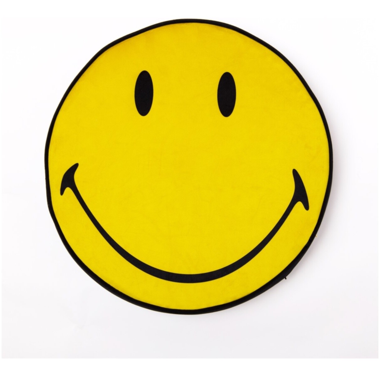 Подушка круглая 45х45 см желтая, черная Classic Smiley