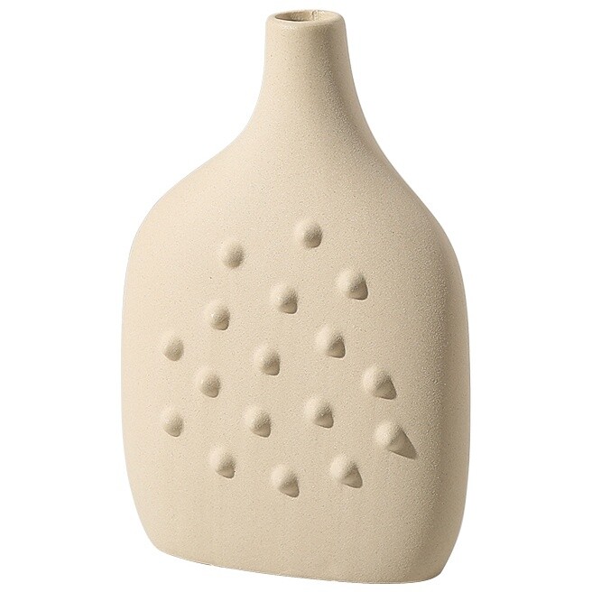 Ваза настольная керамическая 21х14 см песочная Rivet ceramic vase