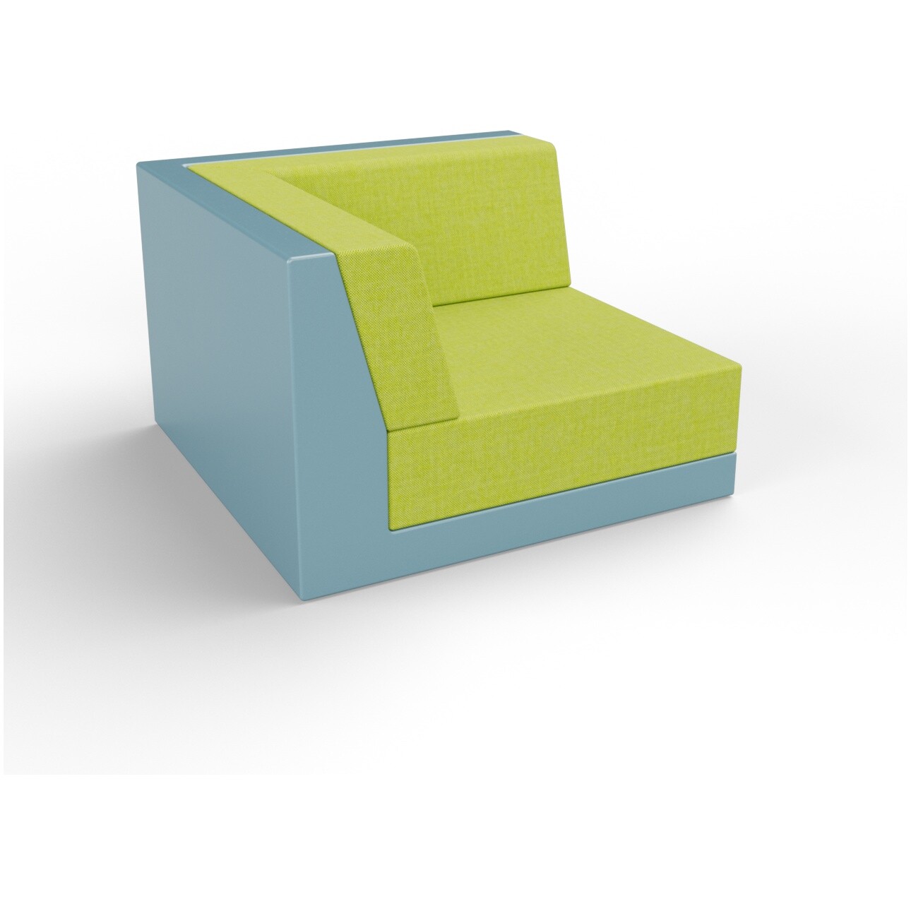 Модуль дивана угловой пластиковый с подушками бирюзовый, зеленый Quarter modular