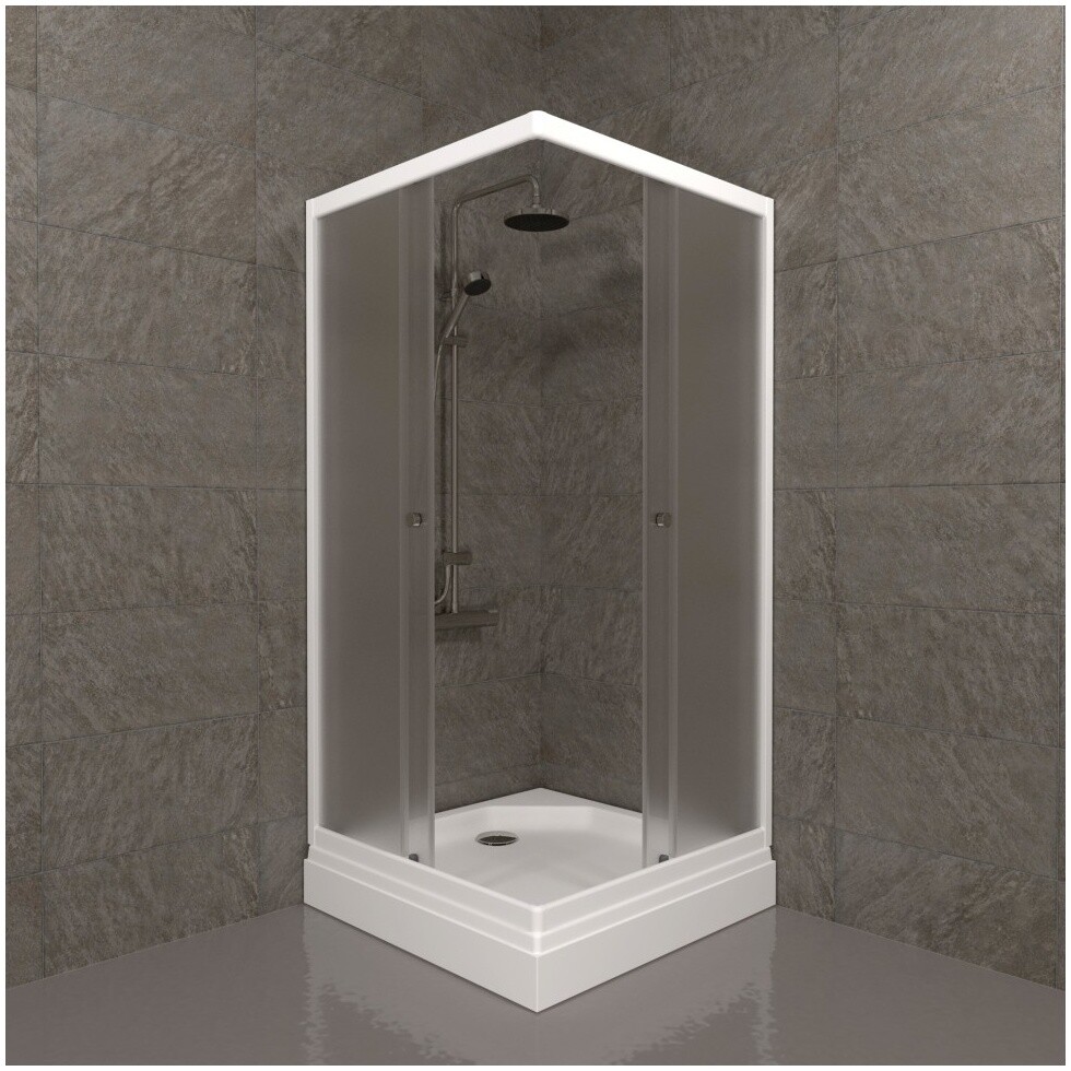 Душевой уголок 90х90 см белый, прозрачный Triton "Вельвет-К" Щ0000061815 - изображение 4