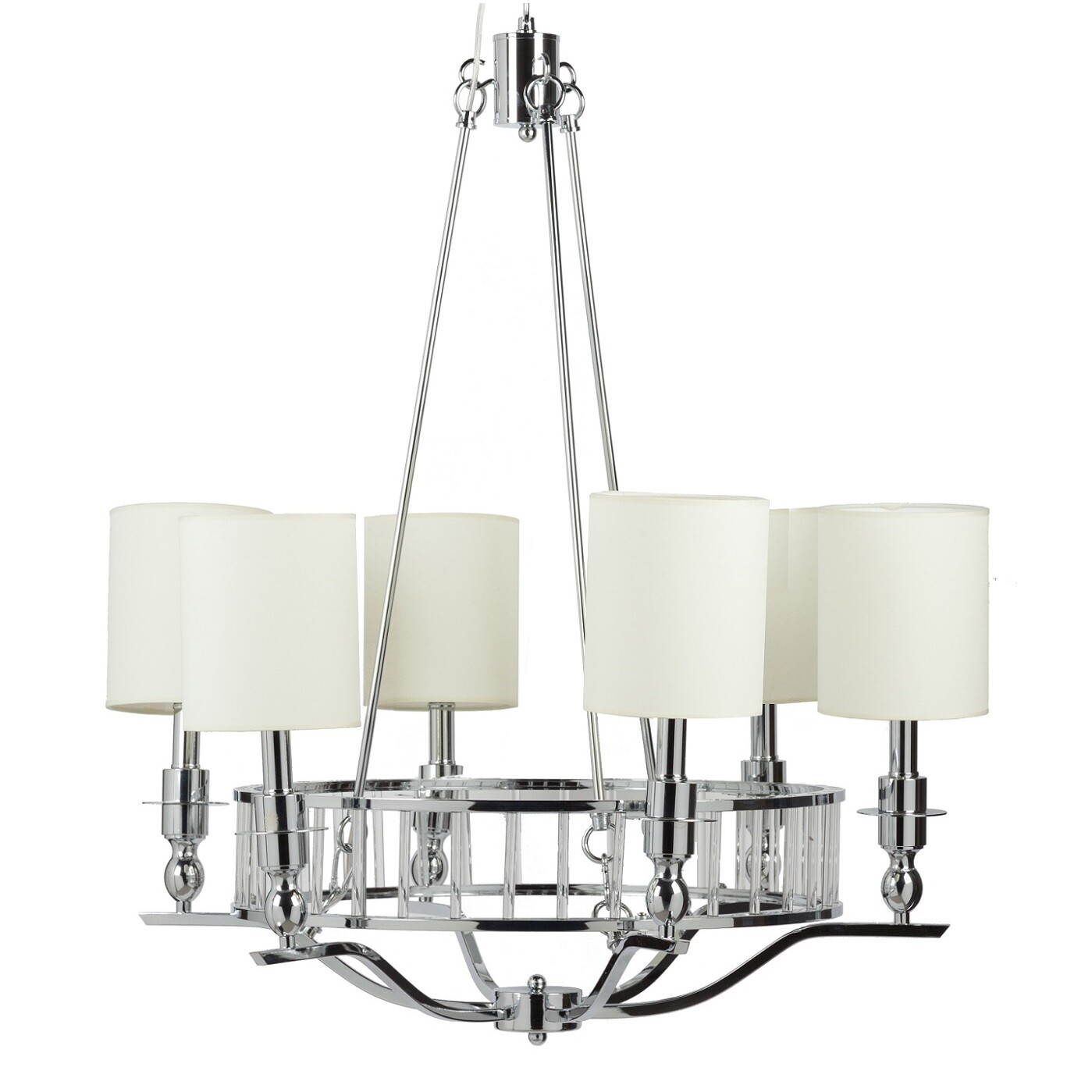 Люстра Easton Light Chandelier хром, бежевая