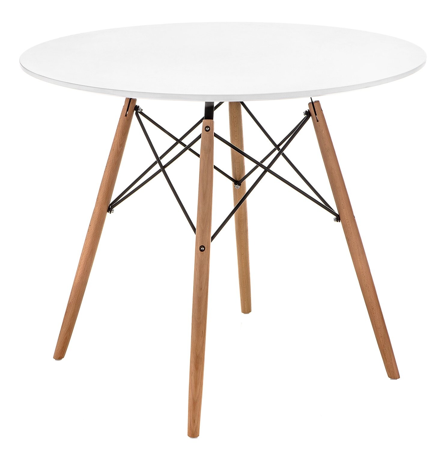 Обеденный стол круглый белый, дерево Table 90