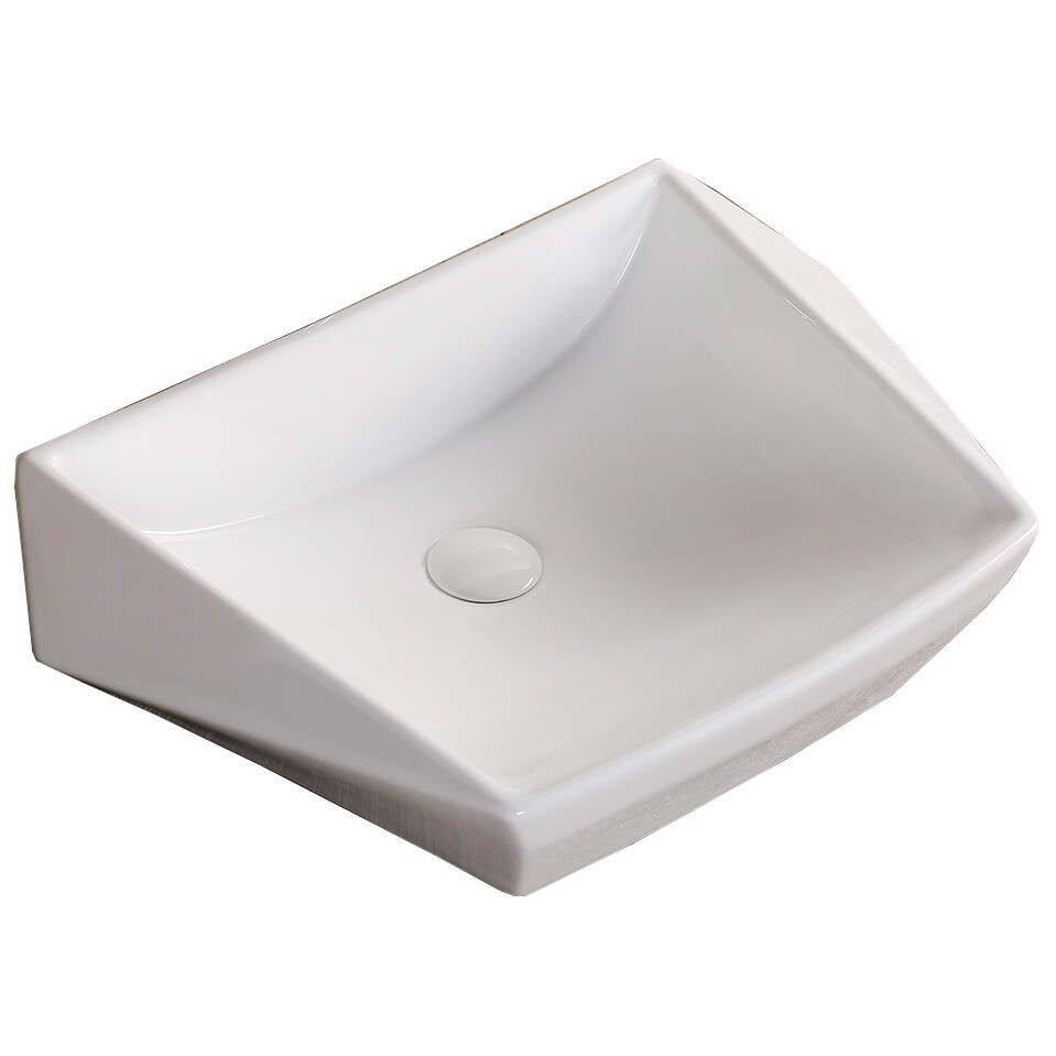 Раковина накладная фарфоровая ассиметричная 41х60 см белая Cerutti SPA CR7065