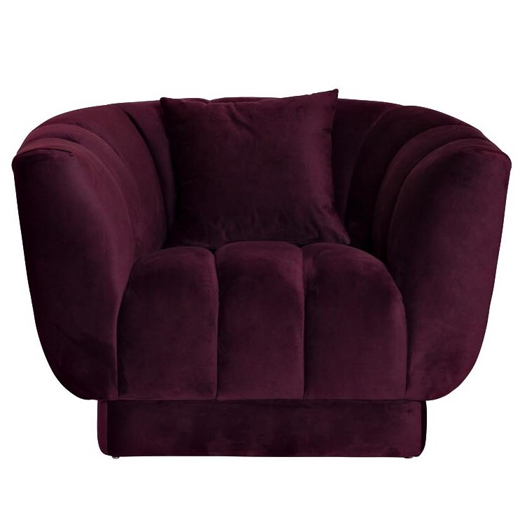 Кресло с мягкими подлокотниками темно-фиолетовое Garda Decor