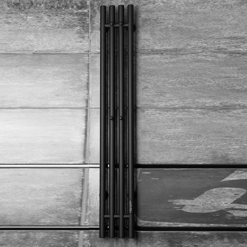 Полотенцесушитель электрический с терморегулятором 120х15 см черный матовый Ewrika "Пенелопа" V - изображение 4