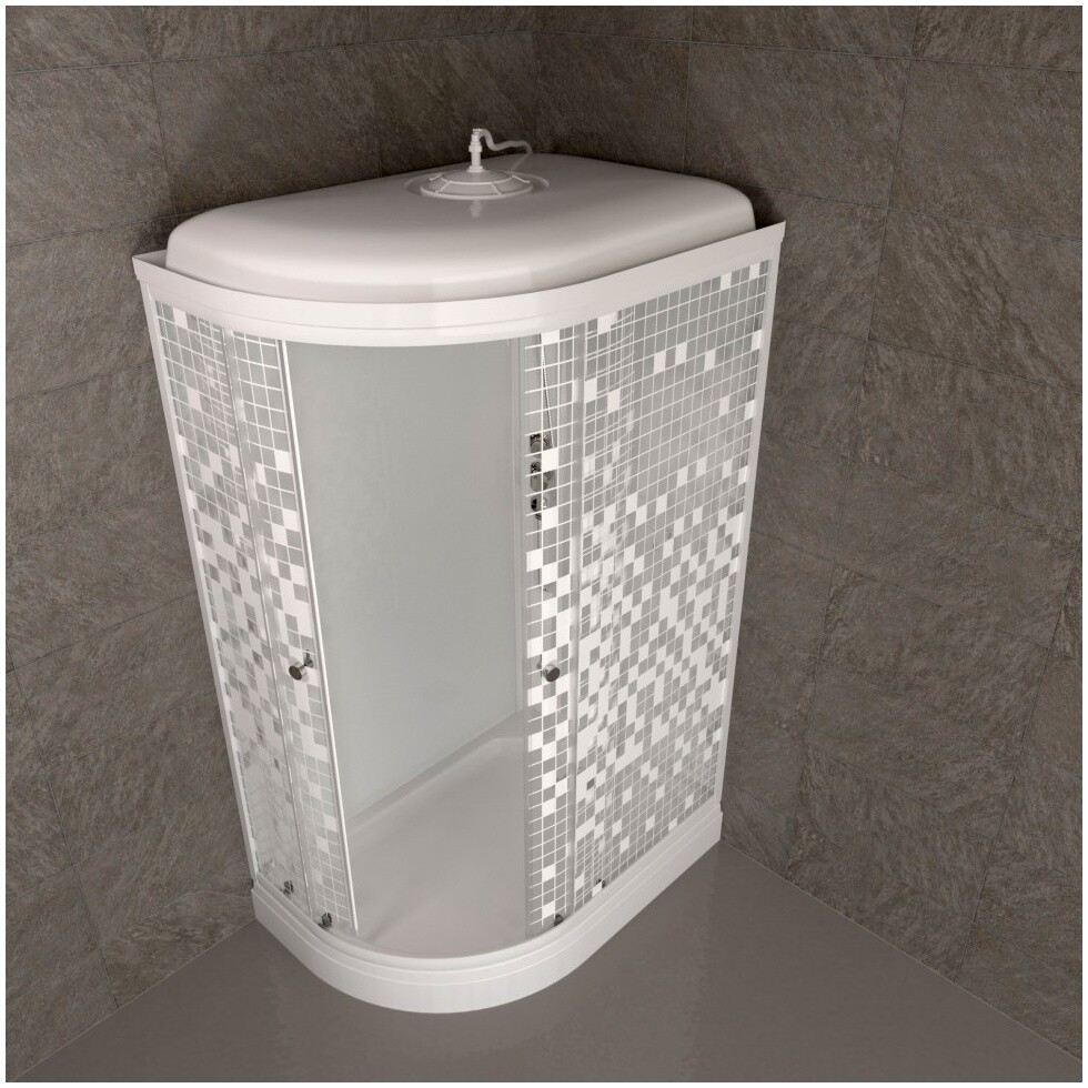 Душевая кабина ассиметричная правая с низким поддоном 120х80 см белая Triton "Коралл А" Щ0000061818 - изображение 4