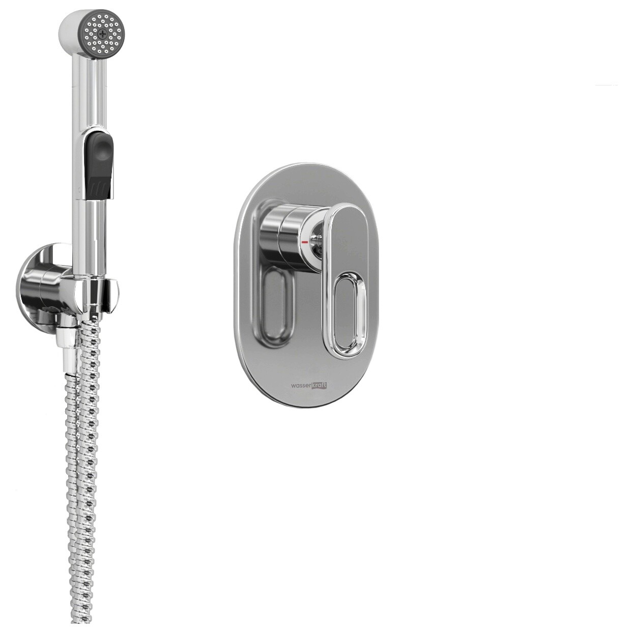 Гигиенический душ с встраиваемым смесителем хром Wasserkraft A111856 - изображение 4