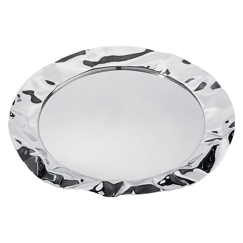 Поднос серый металлический круглый Foix