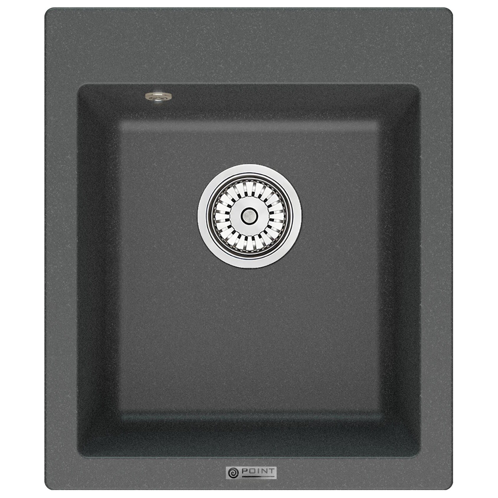 Мойка кухонная кварцевая квадратная графит Point &quot;Динара 42&quot; PN3004GR