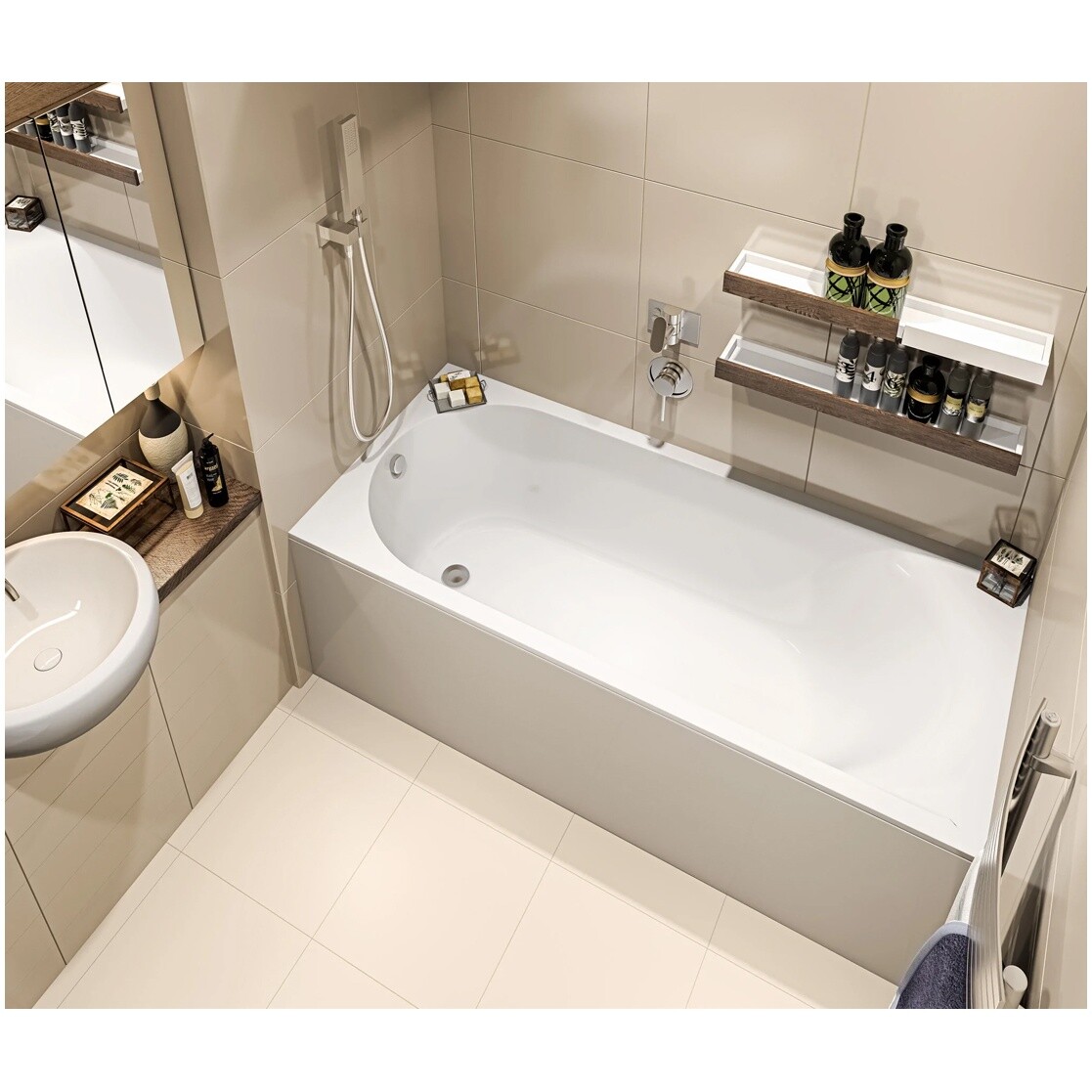 Ванна из литьевого мрамора 180x80 см белая Creto Fresh 20-1114 - изображение 7