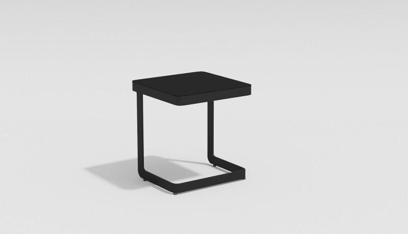 Столик приставной со стеклянной столешницей черный Villino