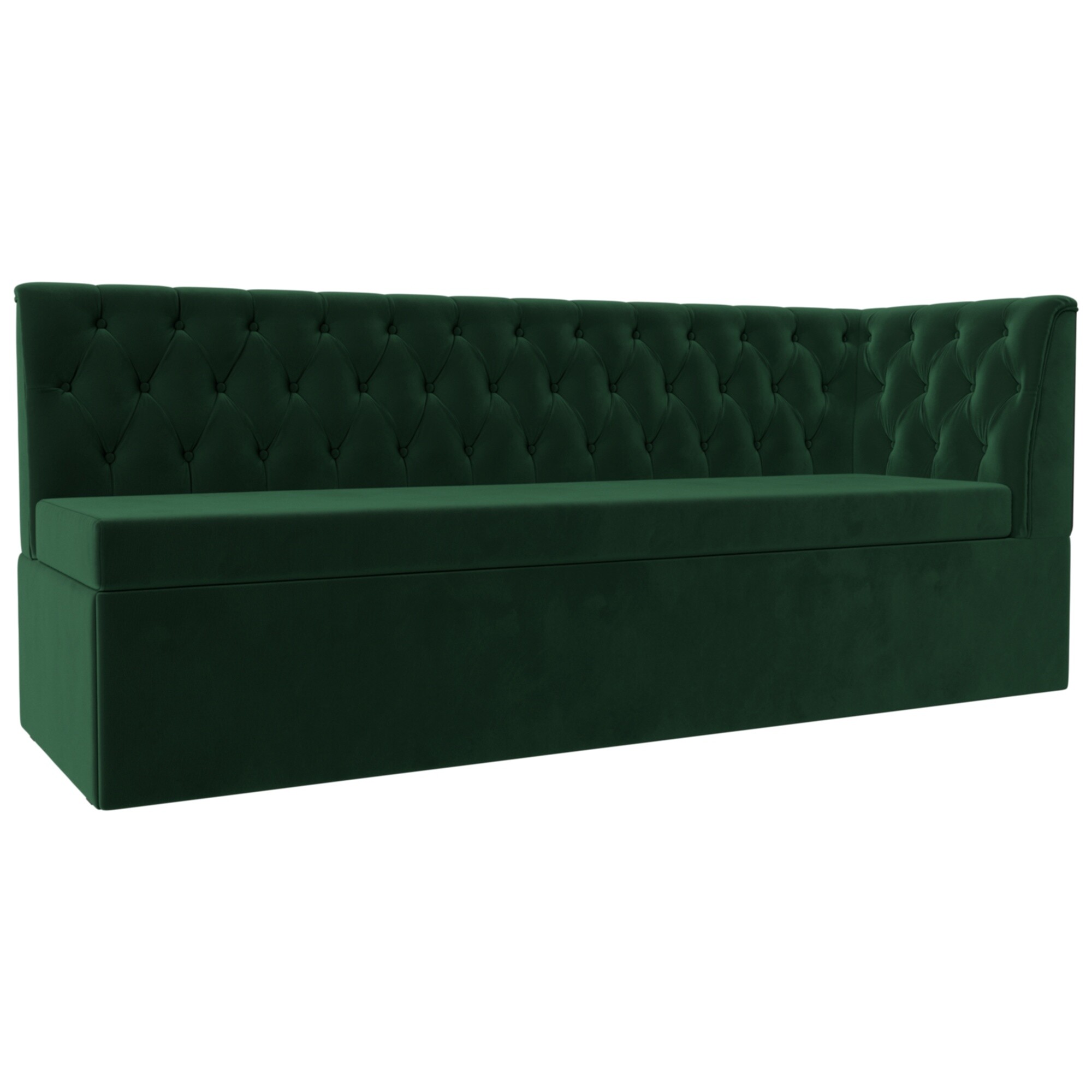 Диван-кровать кухонный угловой раскладной велюровый зеленый &quot;Маркиз&quot;