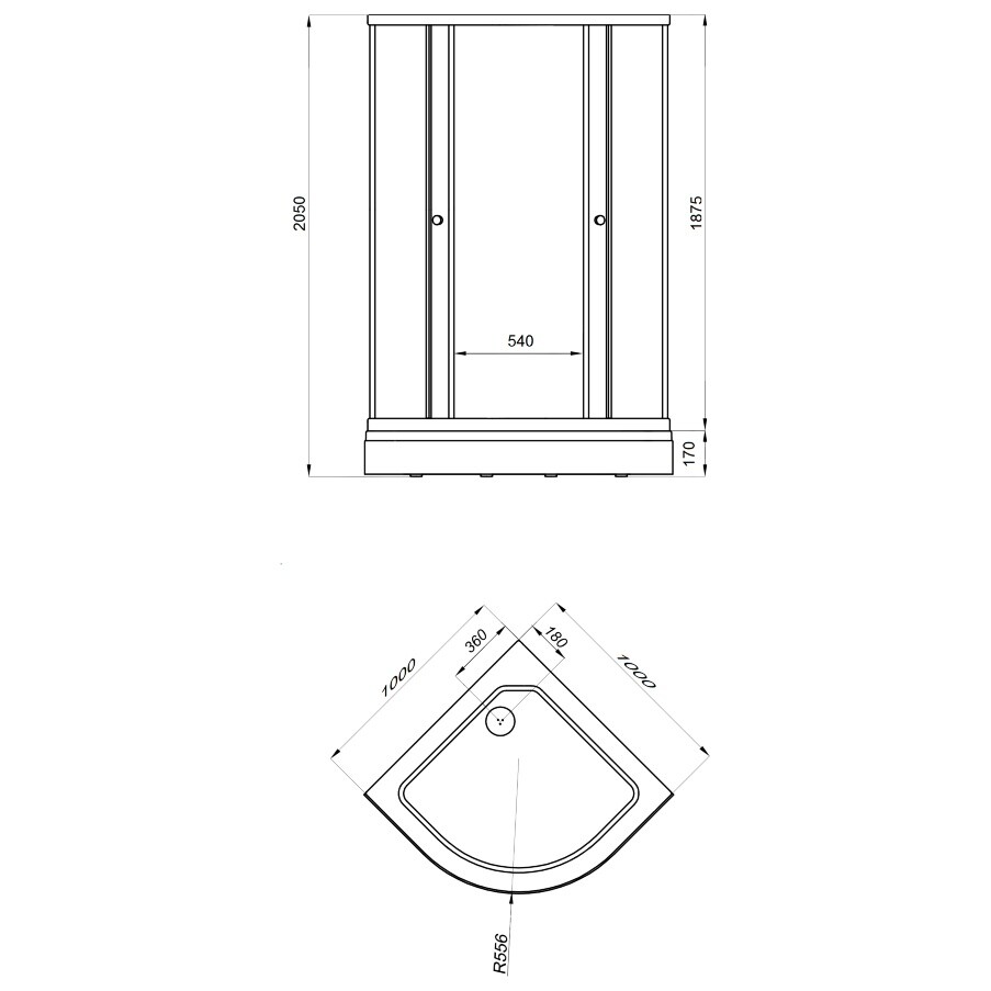 Душевой уголок четверть круга с низким поддоном 100х100 см белый Triton "Ультра А" Щ0000039051 - изображение 6