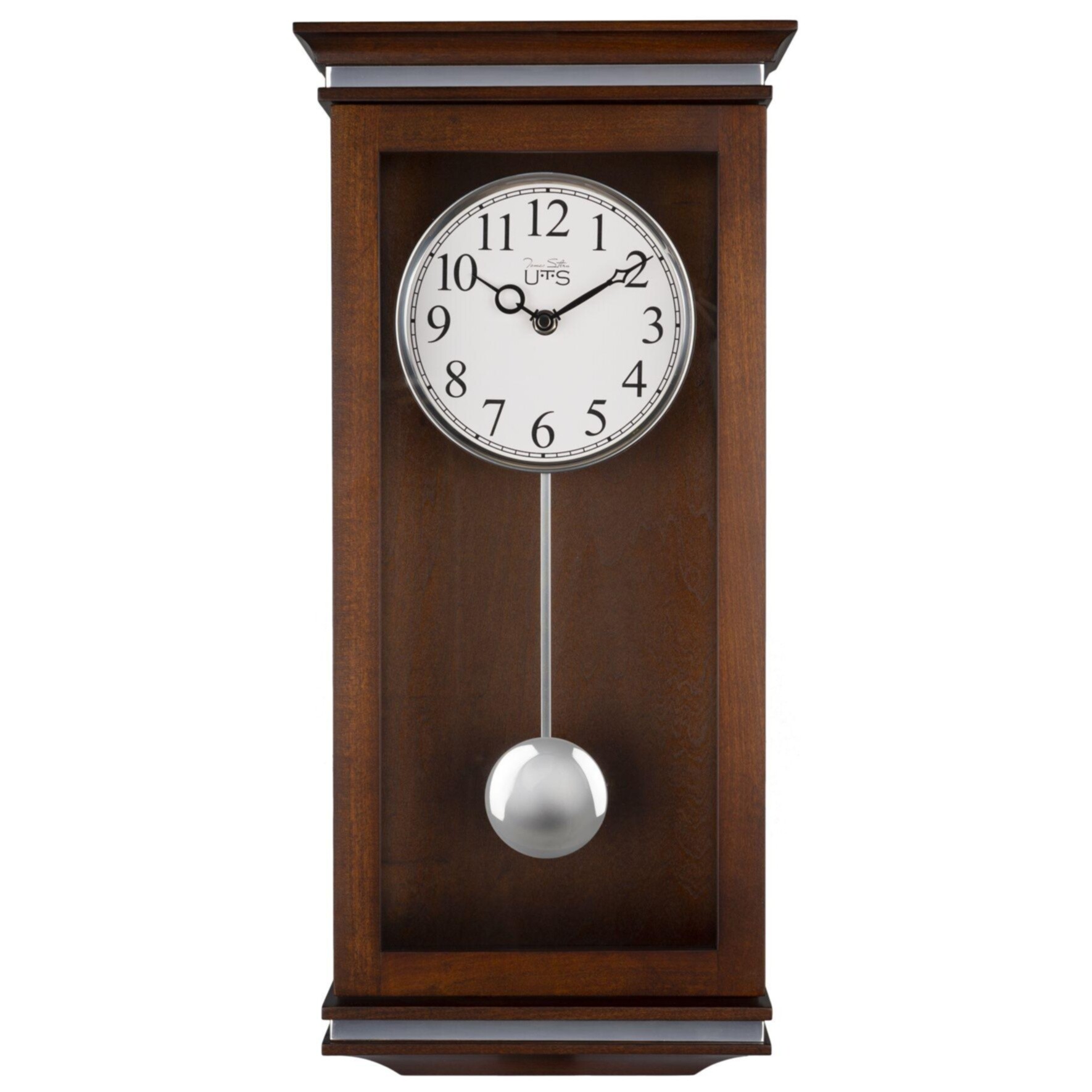 Часы настенные кварцевые с маятником 57 см коричневые 9103