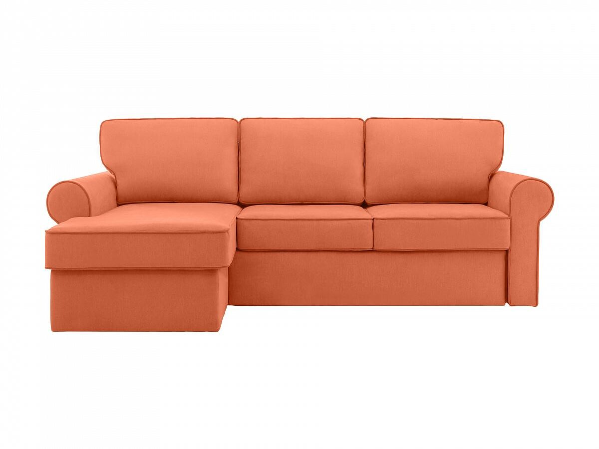 Угловой диван-кровать с оттоманкой оранжевый Murom