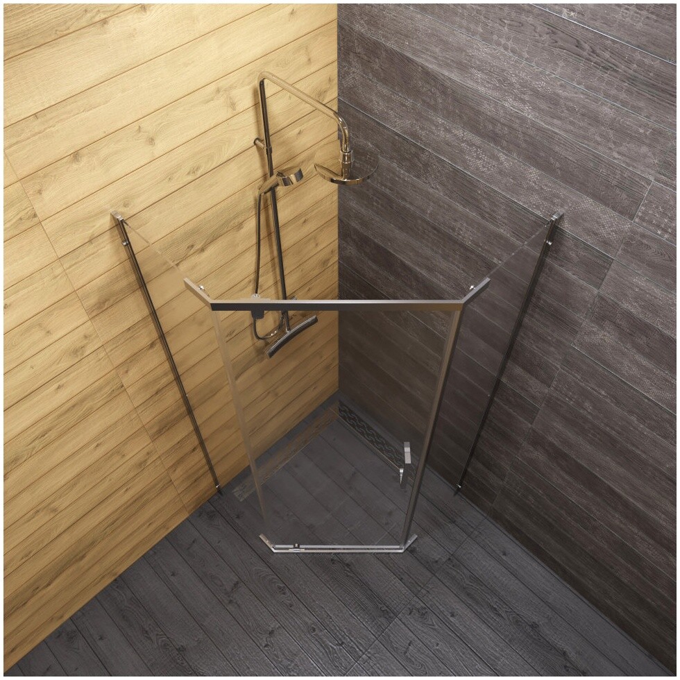 Душевой уголок пятиугольный 90х90 см хром Triton "Дека-Хром" Щ0000053608 - изображение 7