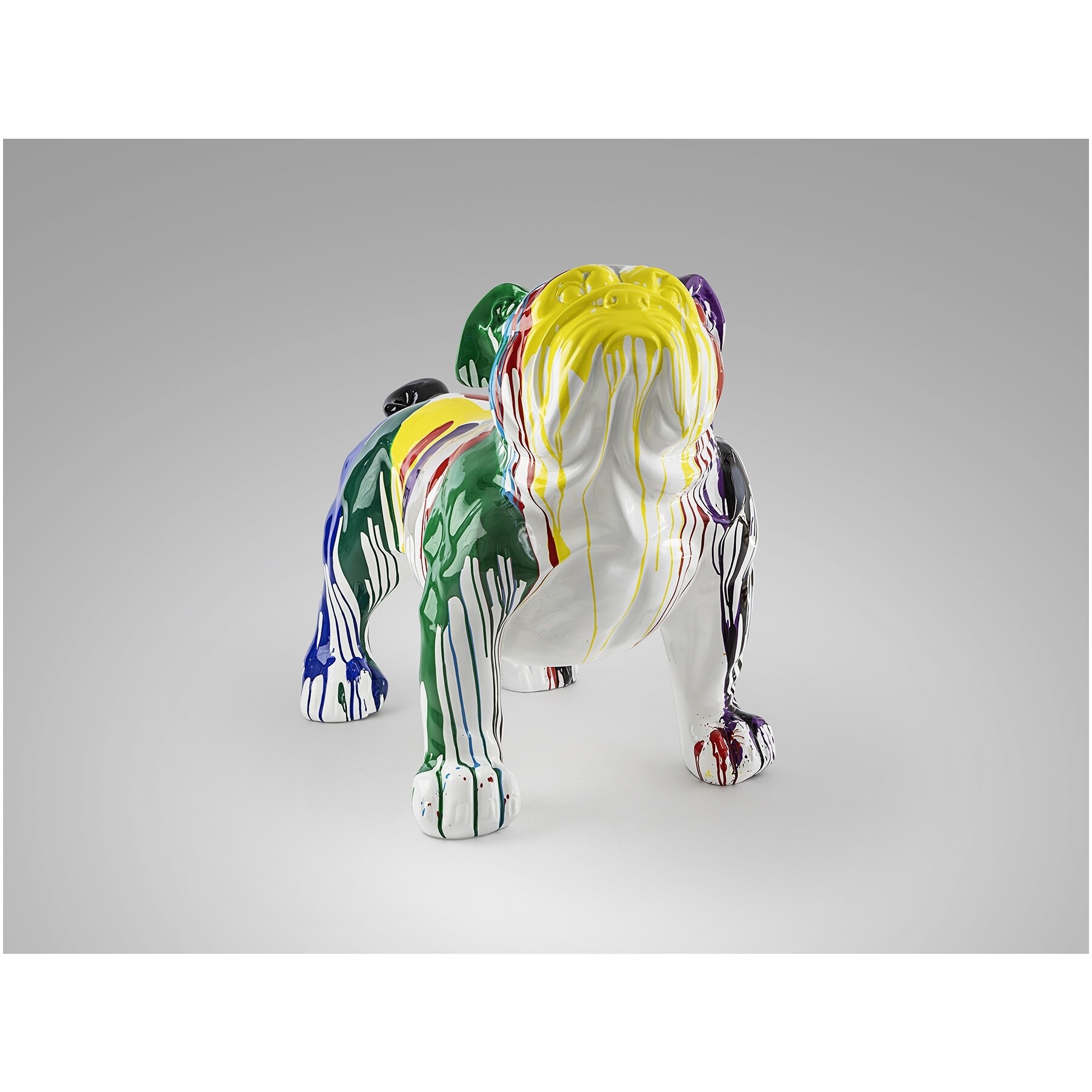 Фигурка бульдога декоративная стеклянная разноцветная Hugo