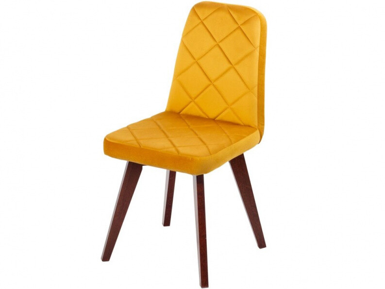 Кухонный стул мягкий на красных ножках желтый &quot;Арион&quot;