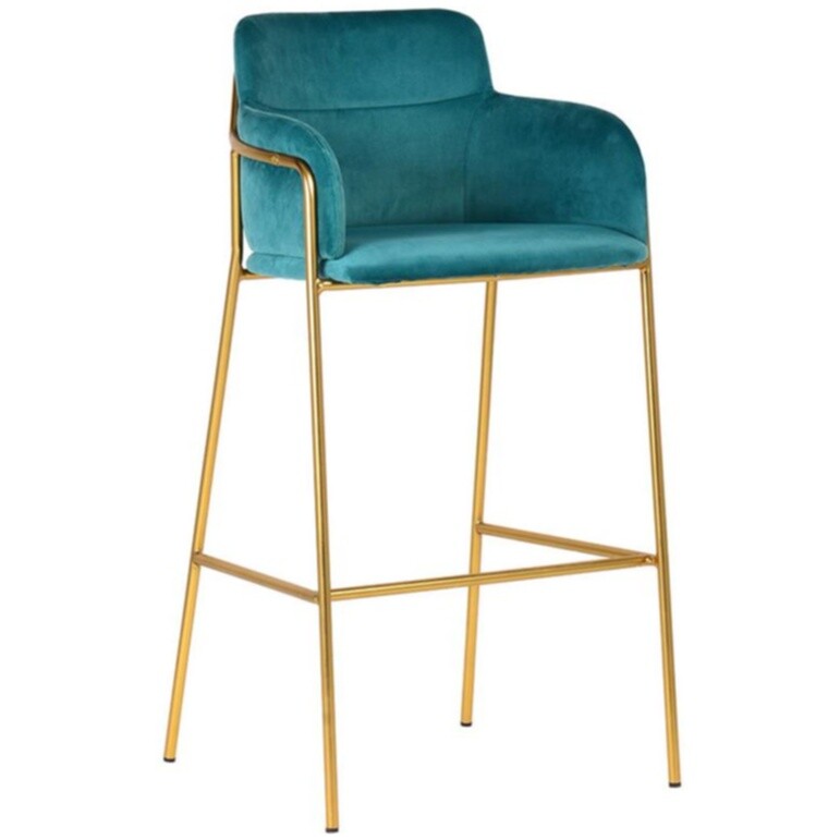Кресло барное с металлическими ножками бирюзовое Strike Aquamarine