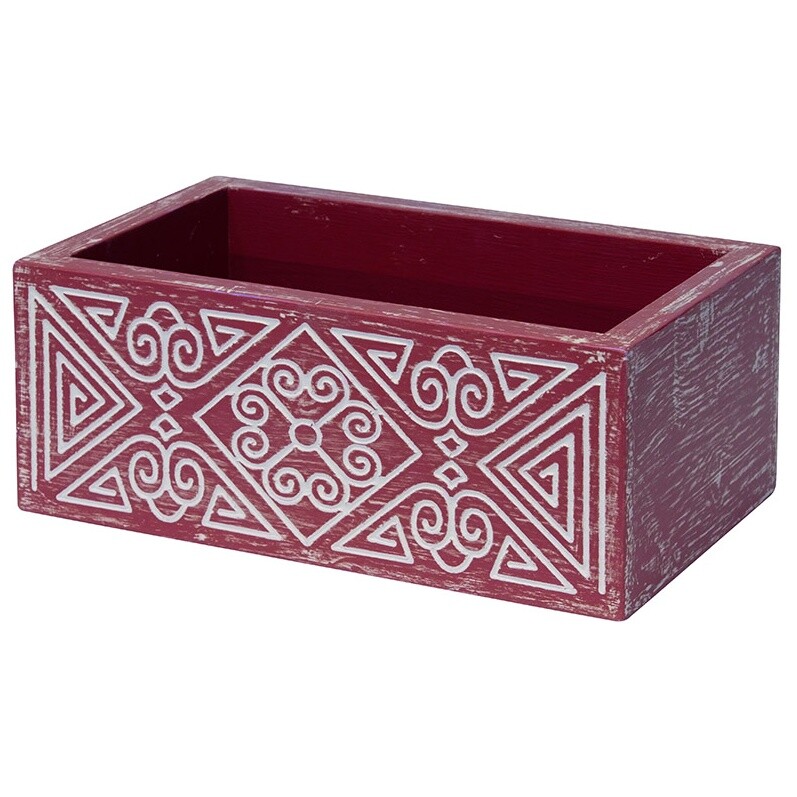Ящик для хранения деревянный 12х30 см красный Papua Ruby