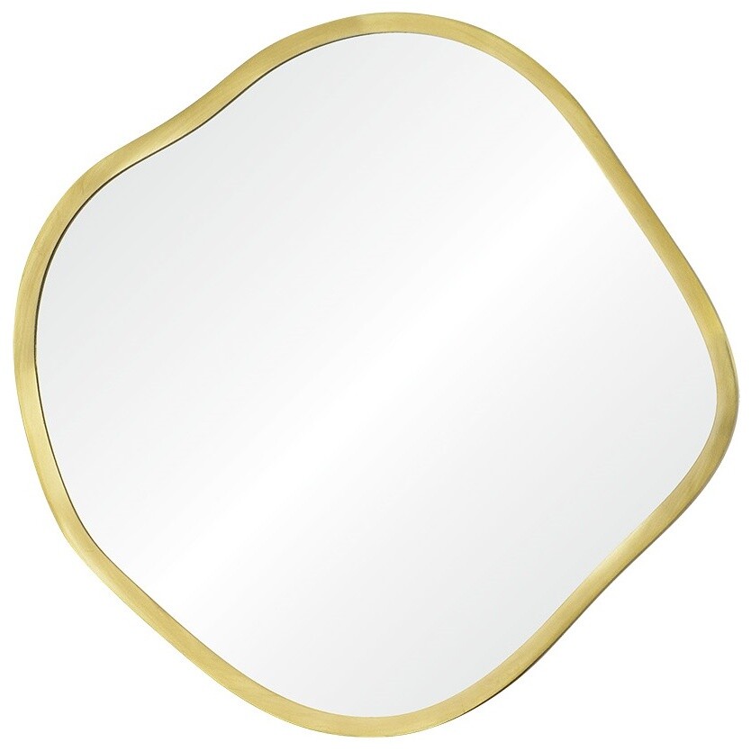 Зеркало настенное фигурное в тонкой раме золото Organic S Gold Smal