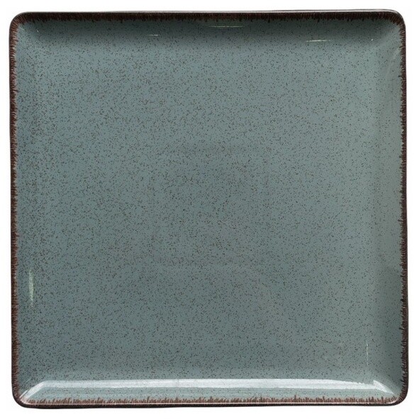 Тарелка фарфоровая квадратная 25х25 см синяя Pearl