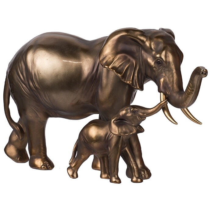 Фигурка полисмолы темно-бронзовый &quot;Слониха со слоненком&quot; Glasar