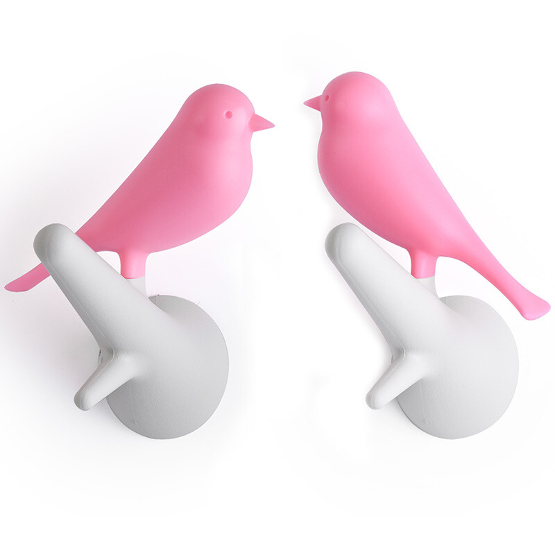 Вешалки настенные бело-розовые 2 штуки Sparrow