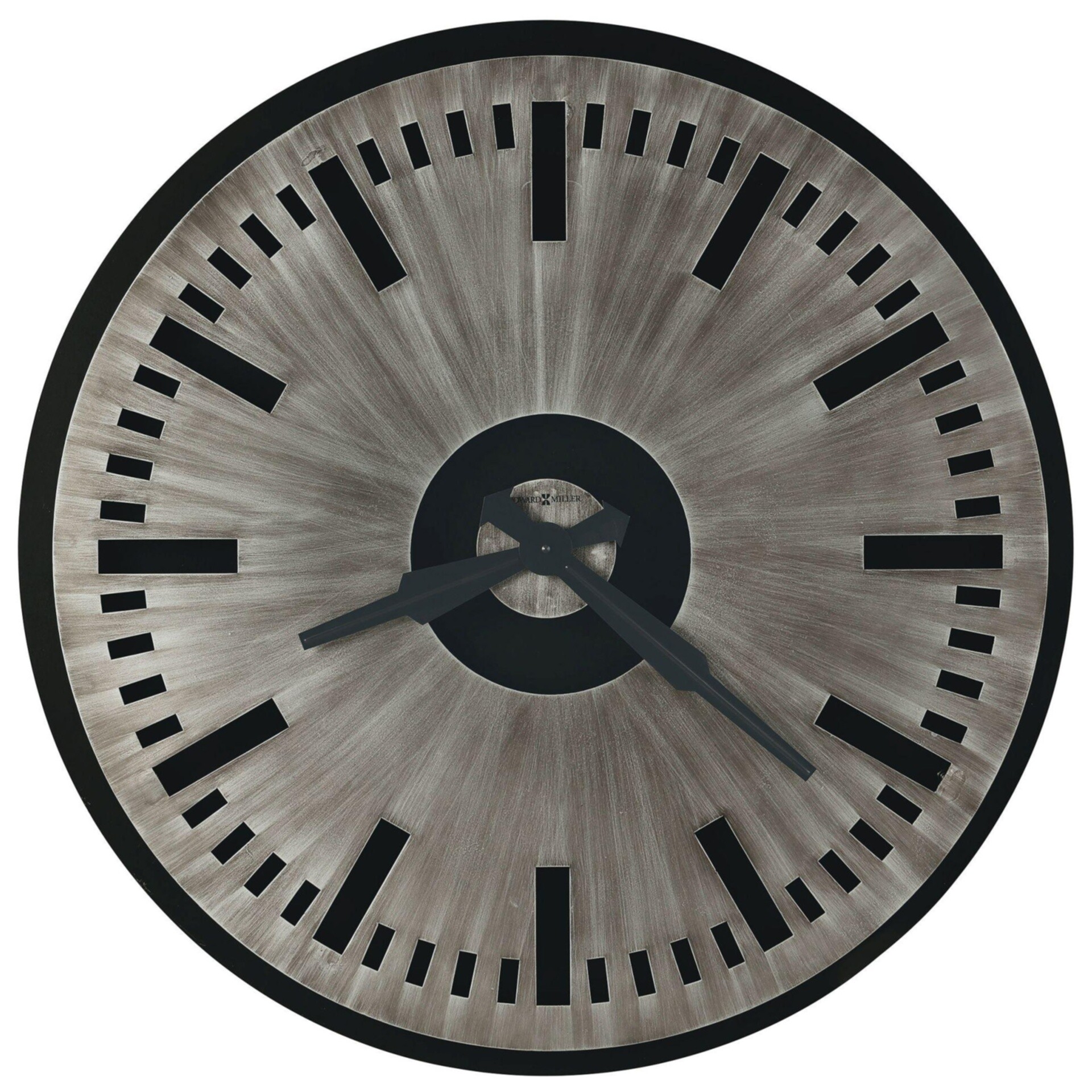 Часы настенные кварцевые круглые металлические 76 см серо-черные Vincent