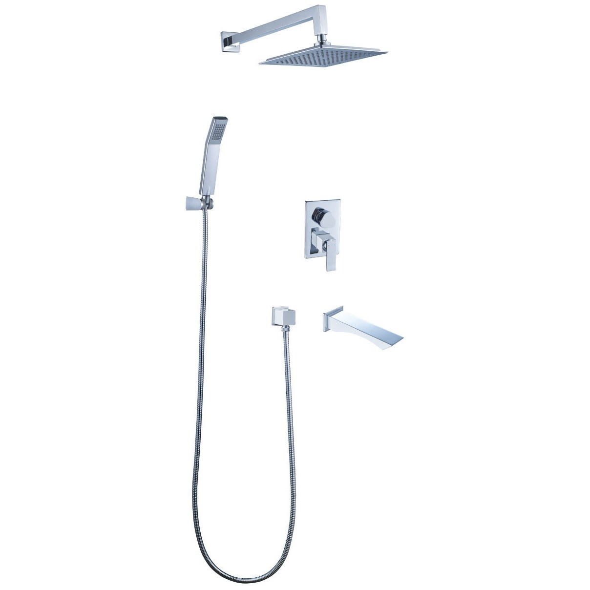 Душевой комплект встраиваемый белый, хром Lemark Contest LM5822CW