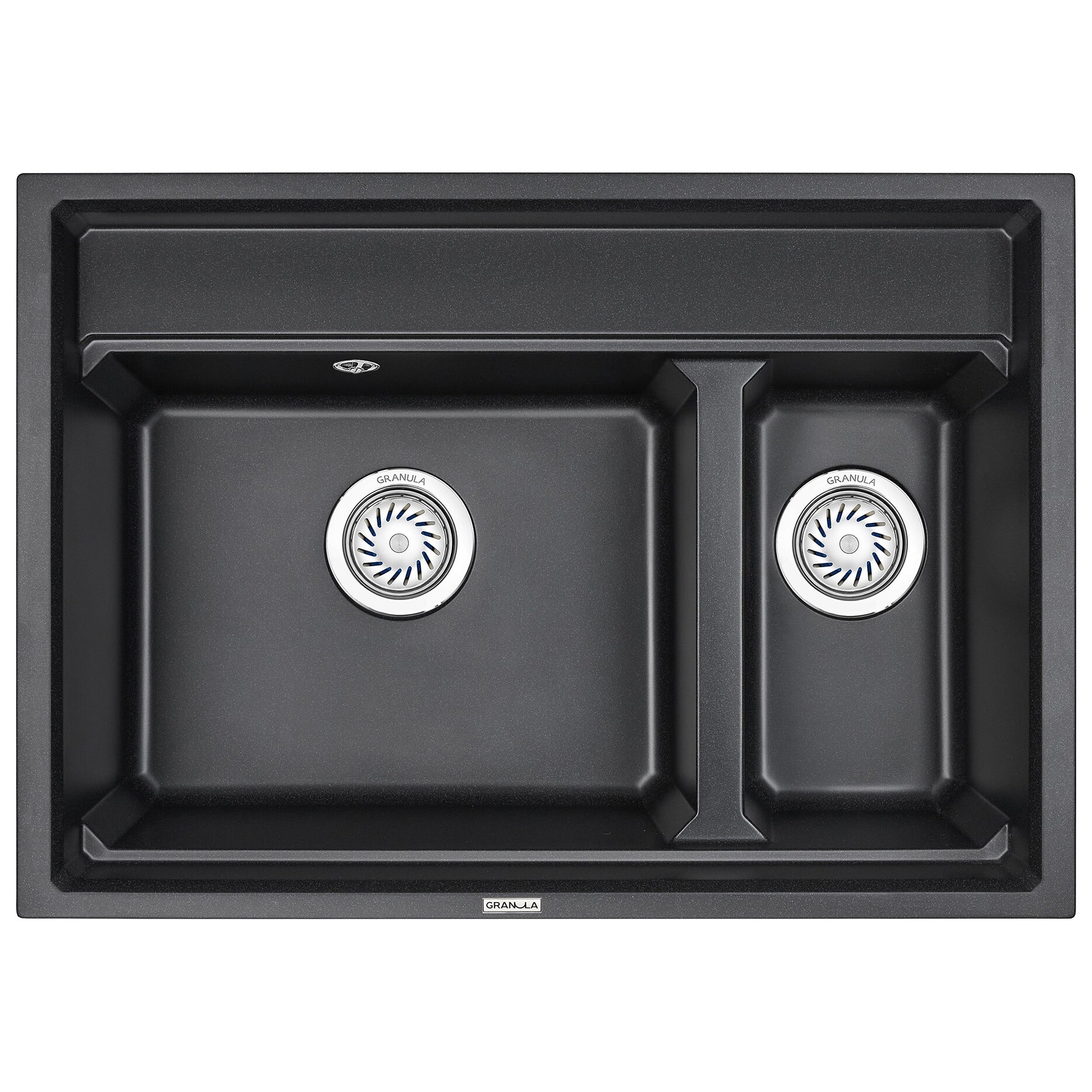 Мойка кухонная двойная кварцевая прямоугольная черная Granula KS-7302 черный