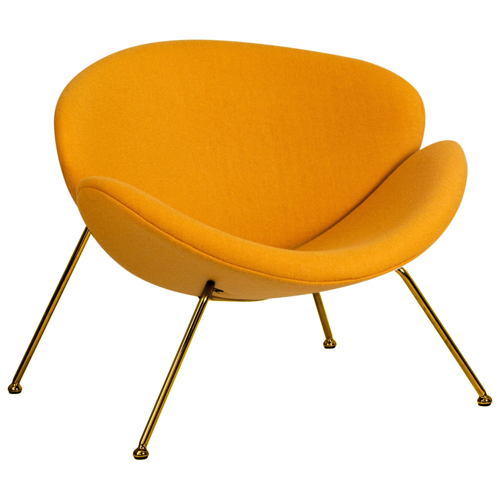 Кресло дизайнерское на металлических ножках желтое Emily