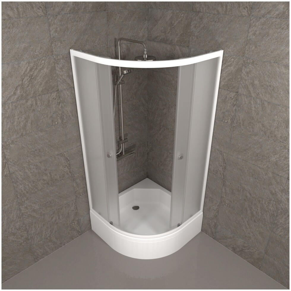Душевой уголок четверть круга 90х90 см белый Triton "Вельвет А" Щ0000063057 - изображение 6