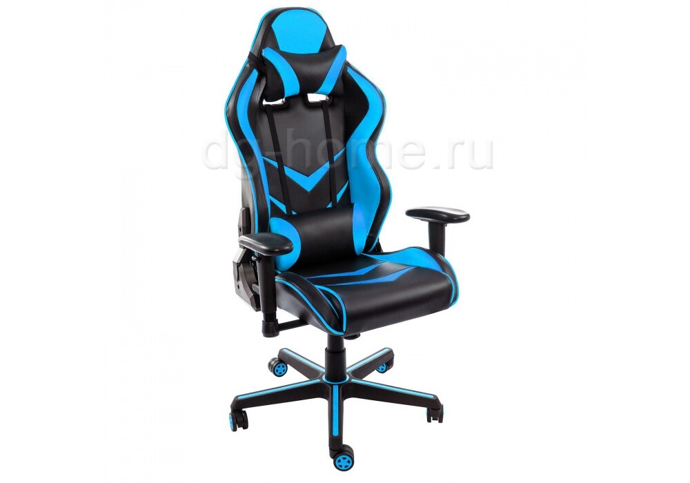 Кресло компьютерное Racer черное-голубое